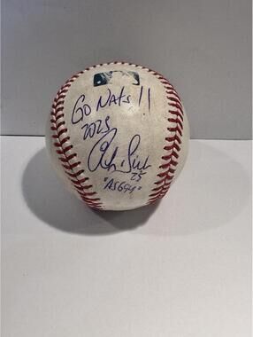 Washington Nationals Signed MLB Baseball "Go Nats!!" 2023 #25 Inscribed AS694
